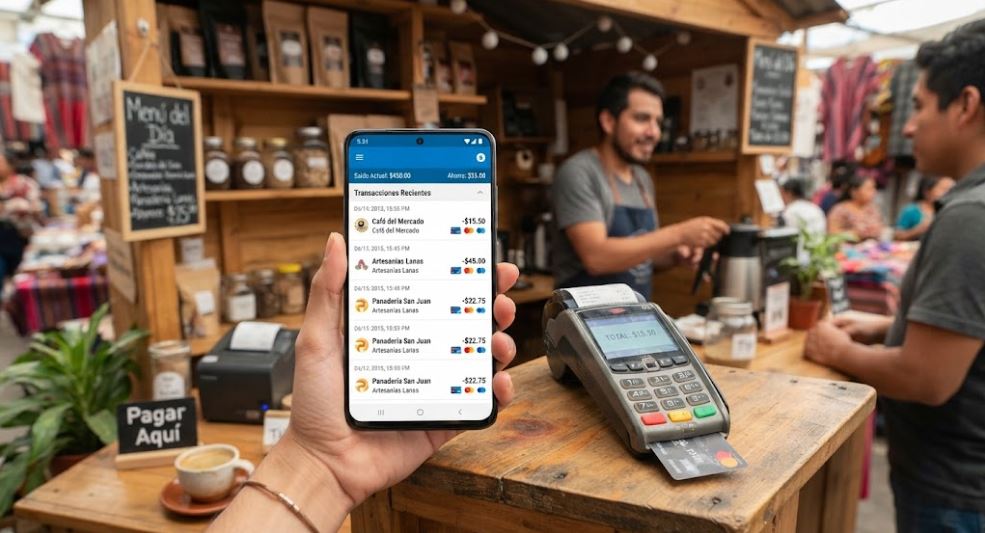 Teléfono con una app de pagos y una terminal de tarjetas relacionados con el 1099-K