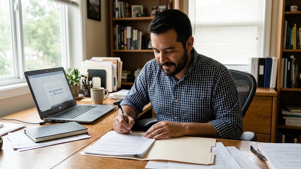 Emprendedor completando los pasos para abrir una LLC.