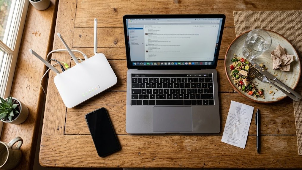 Celular, router de internet y comida para explicar si puedes deducir el celular, el internet y la comida.