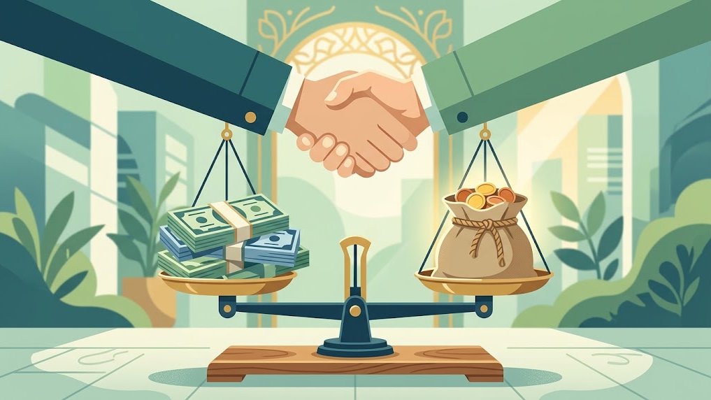 Balanza que representa un acuerdo con el IRS mediante una oferta de compromiso.